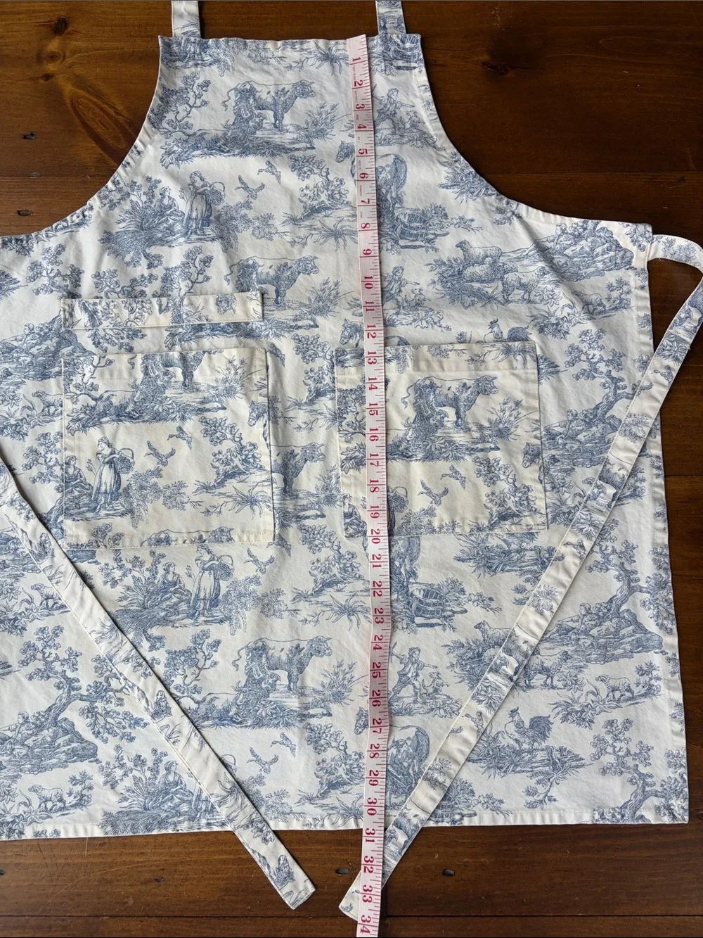 Blue Toile Apron